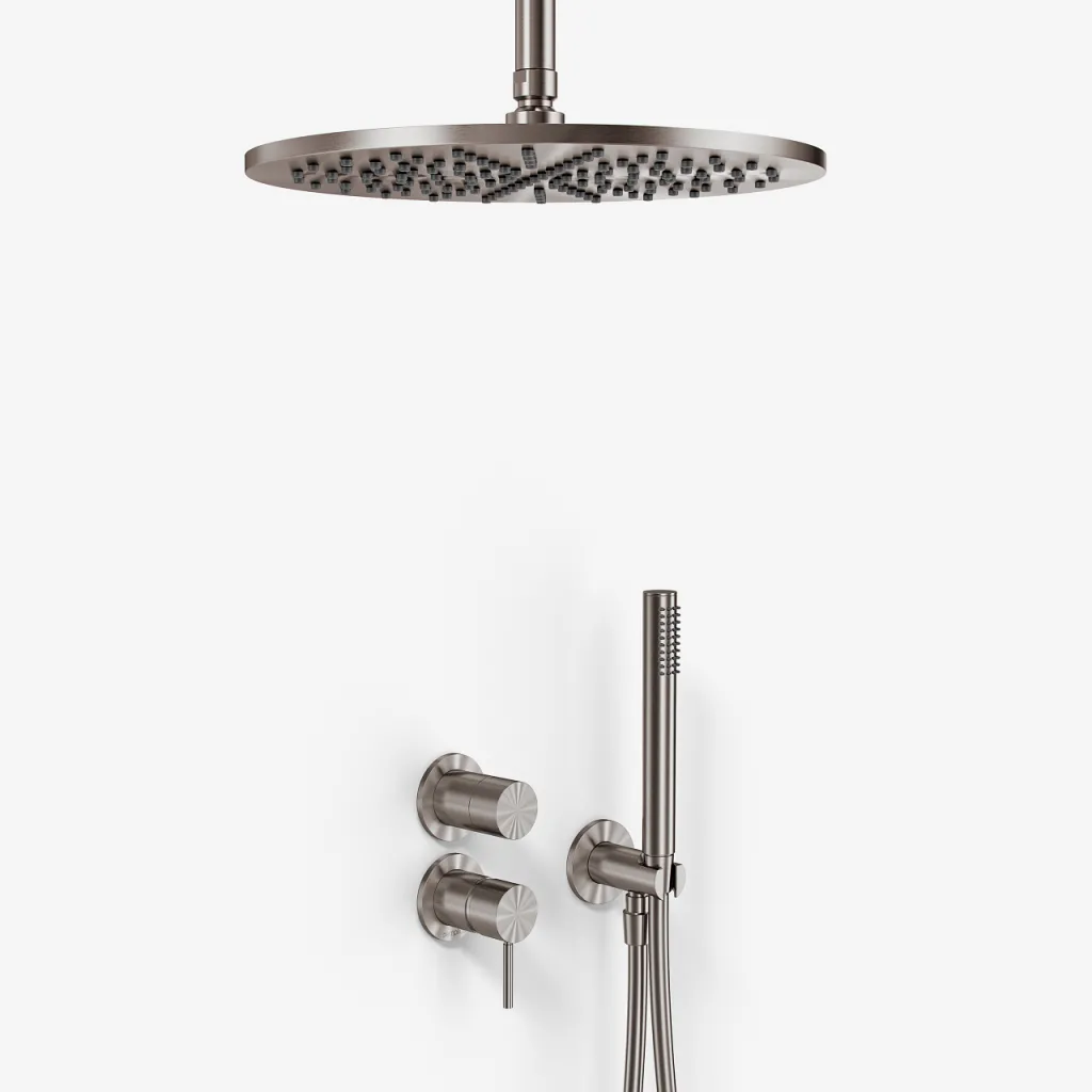 Semplice SBR901 S10 - Shower set Ø30 cm, Ceiling, PVD Brushed Steel