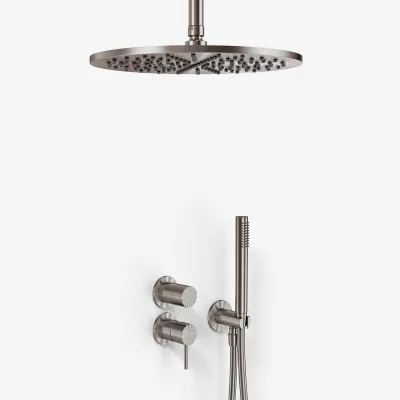 Semplice SBR901 S10 - Shower set Ø30 cm, Ceiling, PVD Brushed Steel