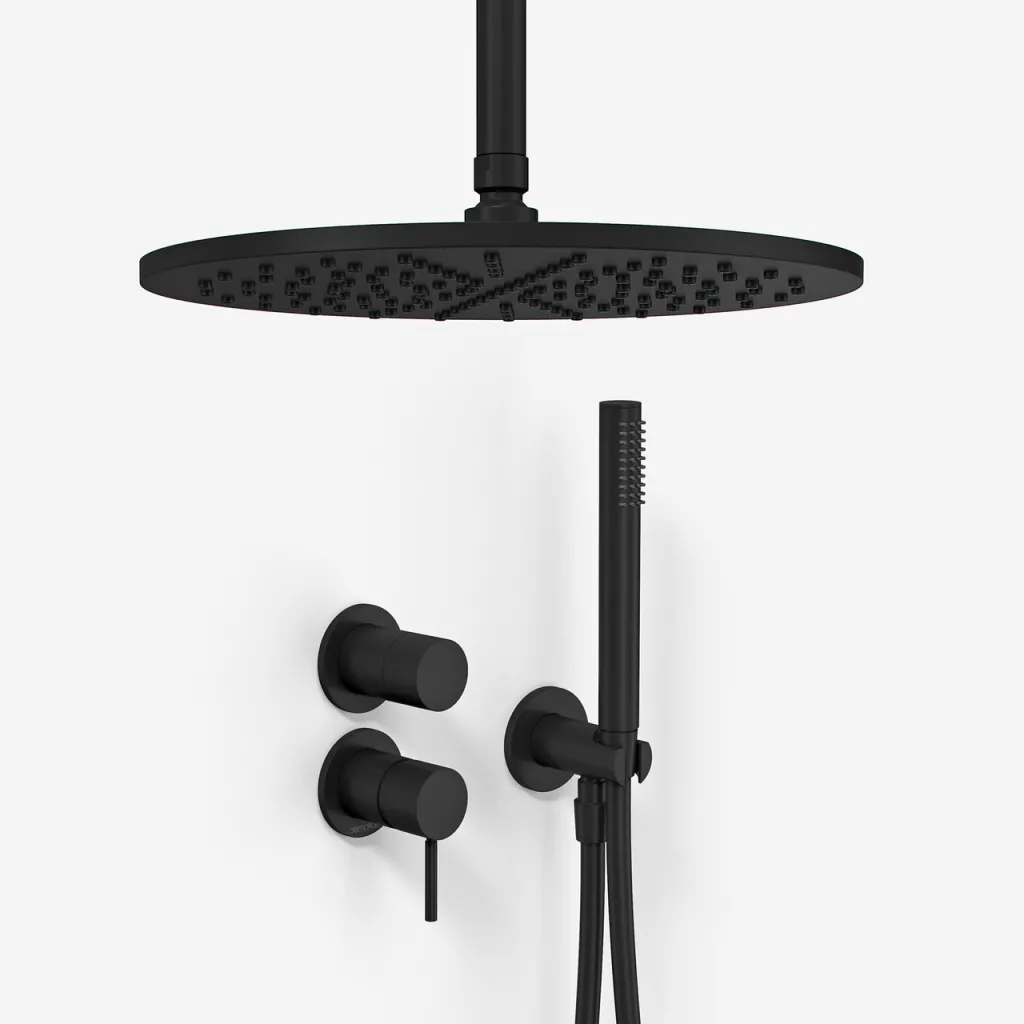 Semplice SBR901 S10 - Shower set Ø30 cm, Ceiling, Matte black