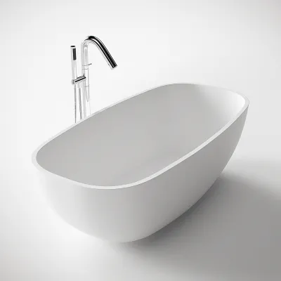 New Deep 180 - Bathtub 180x85, Solid Matte White SolidTec®