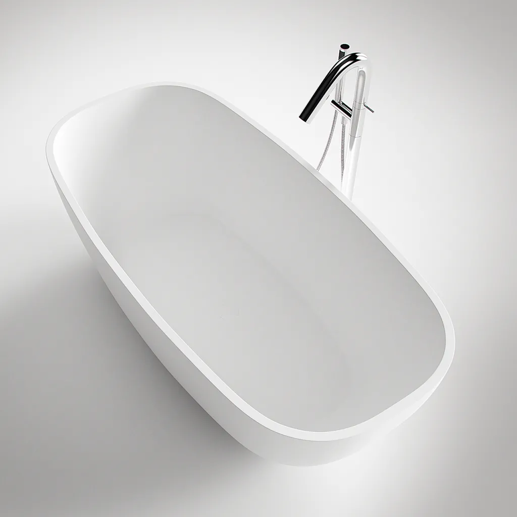 New Deep 180 - Bathtub 180x85, Solid Matte White SolidTec®