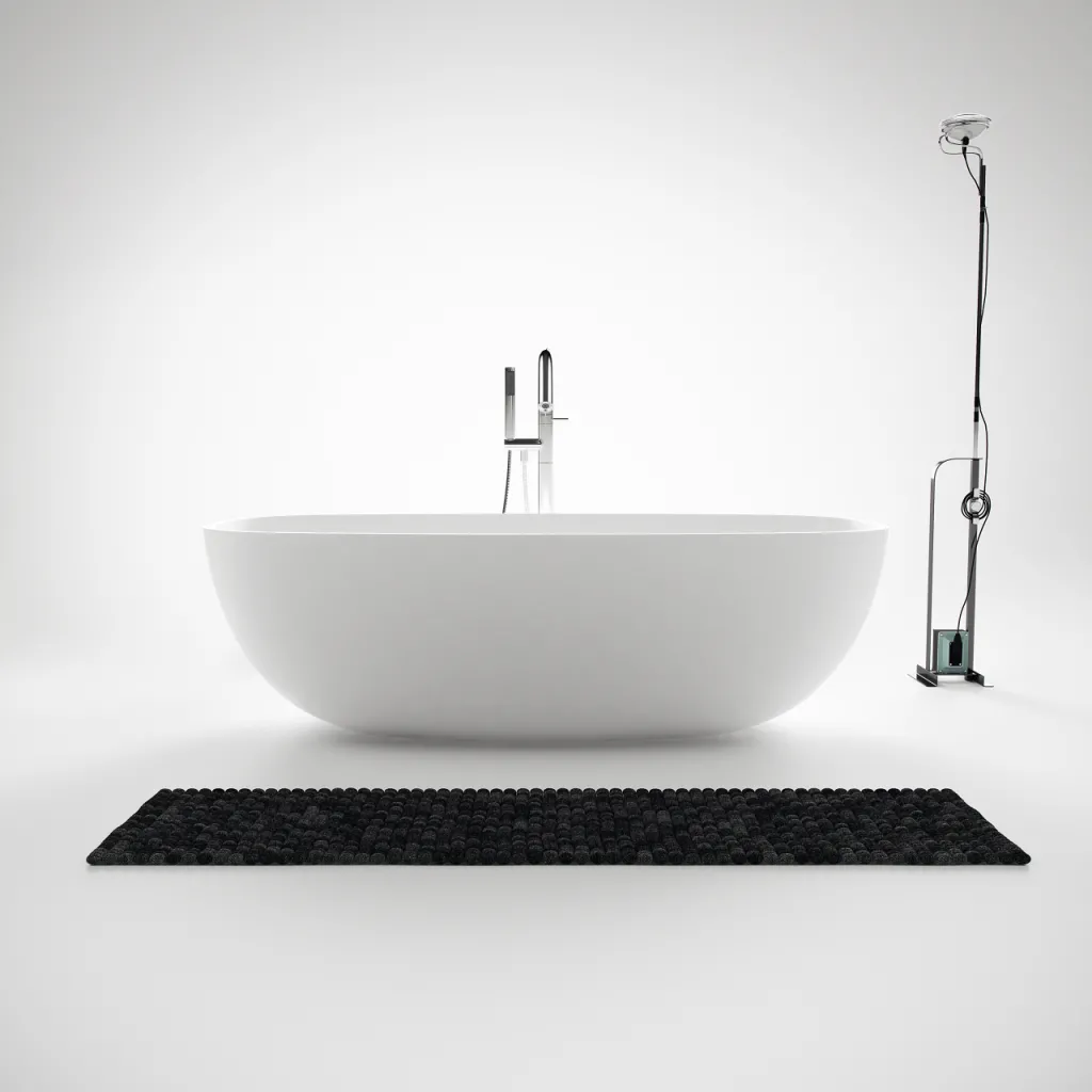New Deep 180 - Bathtub 180x85, Solid Matte White SolidTec®
