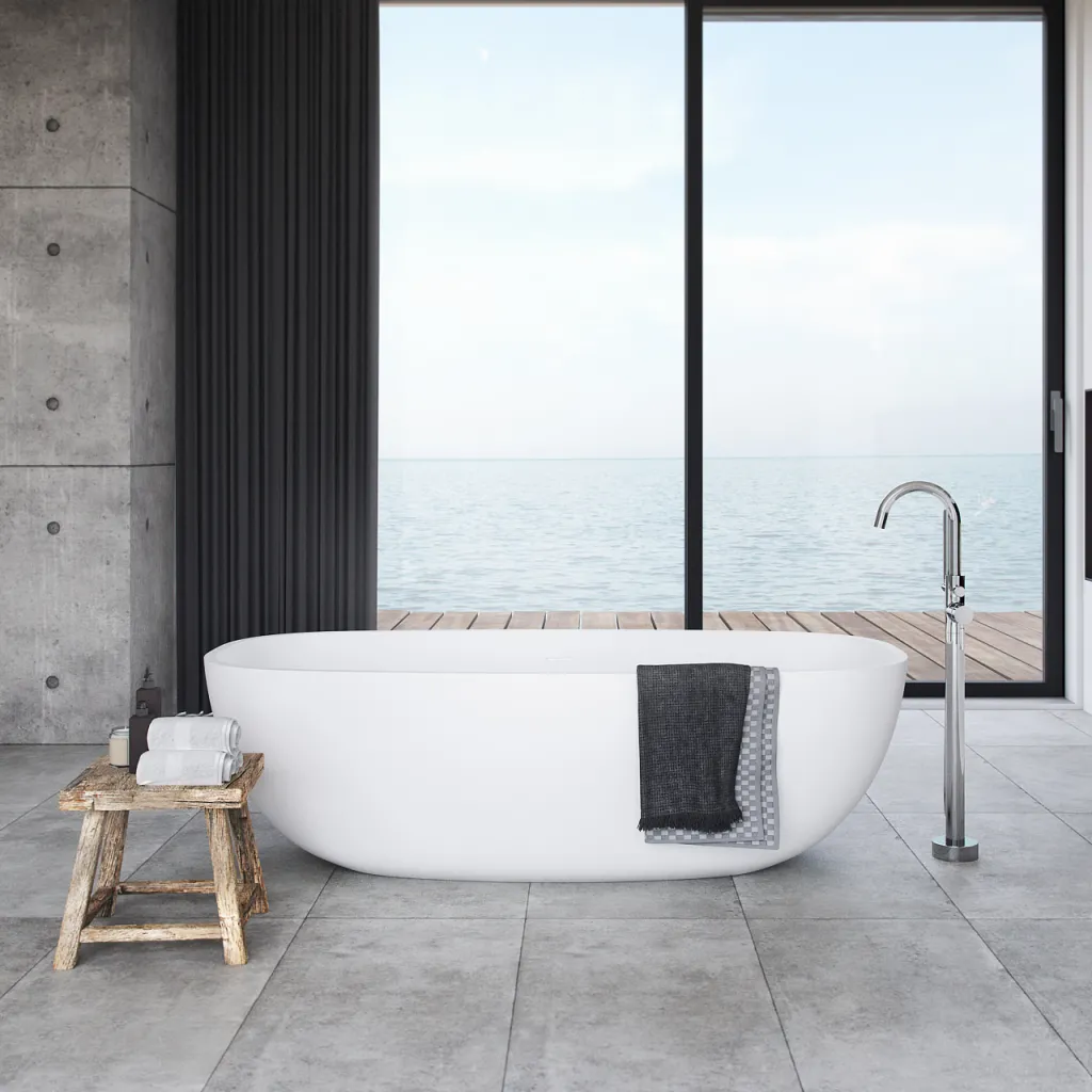 New Deep 180 - Bathtub 180x85, Solid Matte White SolidTec®