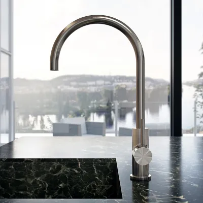 Semplice SKV101 - Kitchen mixer tap, Ø22-Spout, PVD Brushed Steel