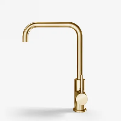Semplice SKV102 - Kitchen mixer tap, U22-Spout, Polished Brass Natural