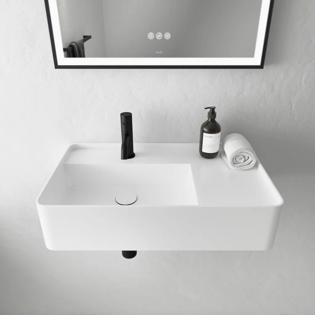 Coco 6L - Washbasin 60x35 cm, Matt White SolidTec®