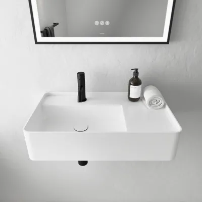 Coco 6L - Washbasin 60x35 cm, Matt White SolidTec®