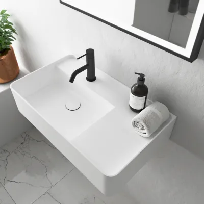 Coco 6L - Washbasin 60x35 cm, Matt White SolidTec®