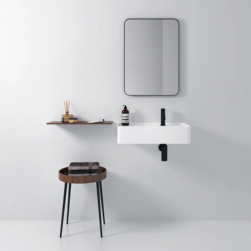 Coco 6R - Washbasin 60x35 cm, Matt White SolidTec®