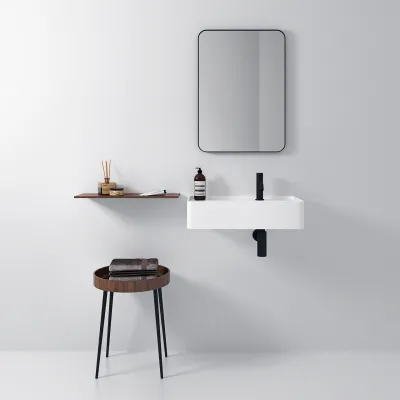 Coco 6R - Washbasin 60x35 cm, Matt White SolidTec®