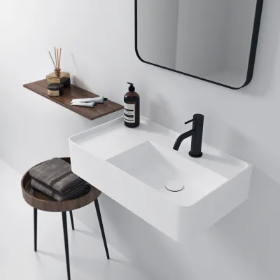 Coco 6R - Washbasin 60x35 cm, Matt White SolidTec®