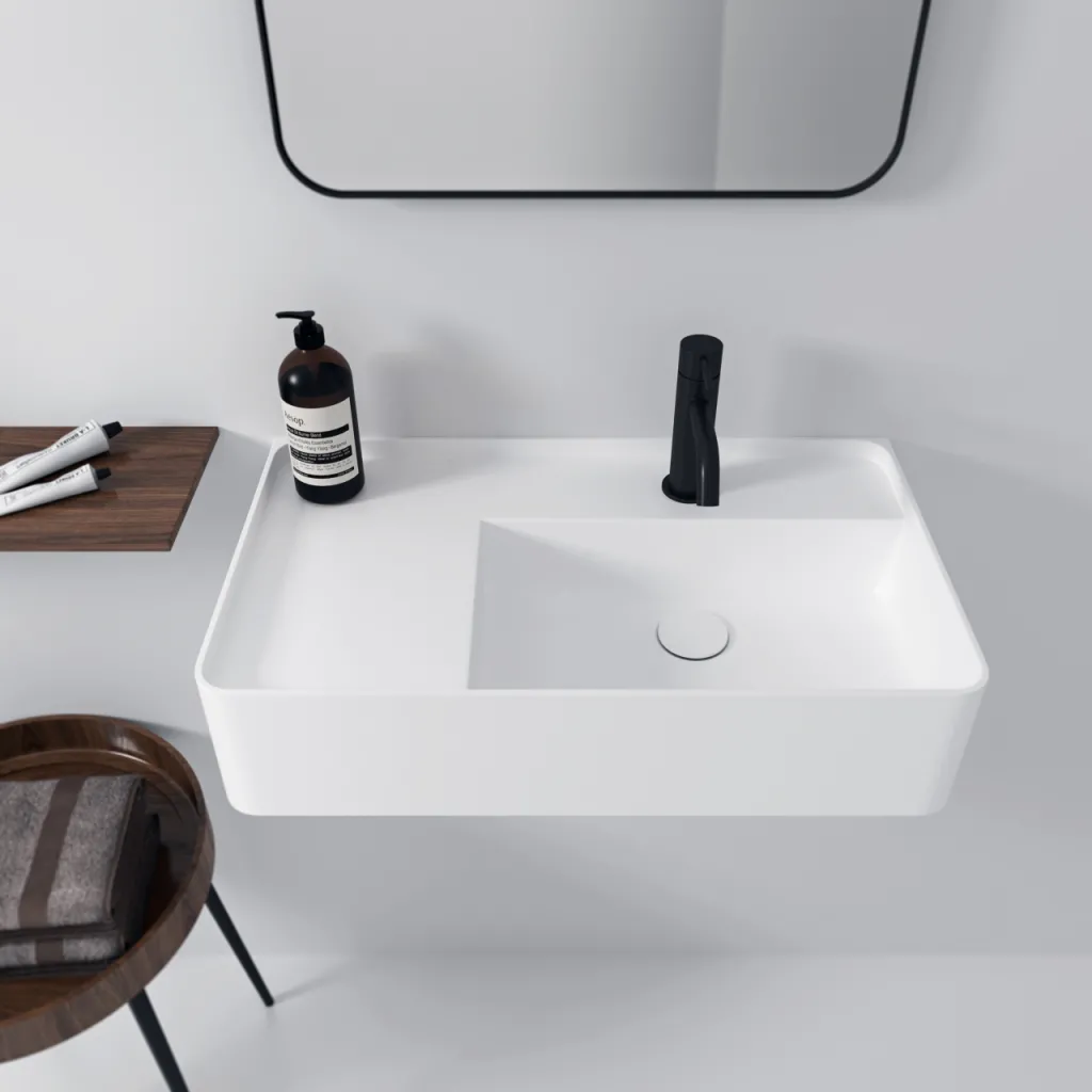 Coco 6R - Washbasin 60x35 cm, Matt White SolidTec®
