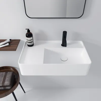 Coco 6R - Washbasin 60x35 cm, Matt White SolidTec®
