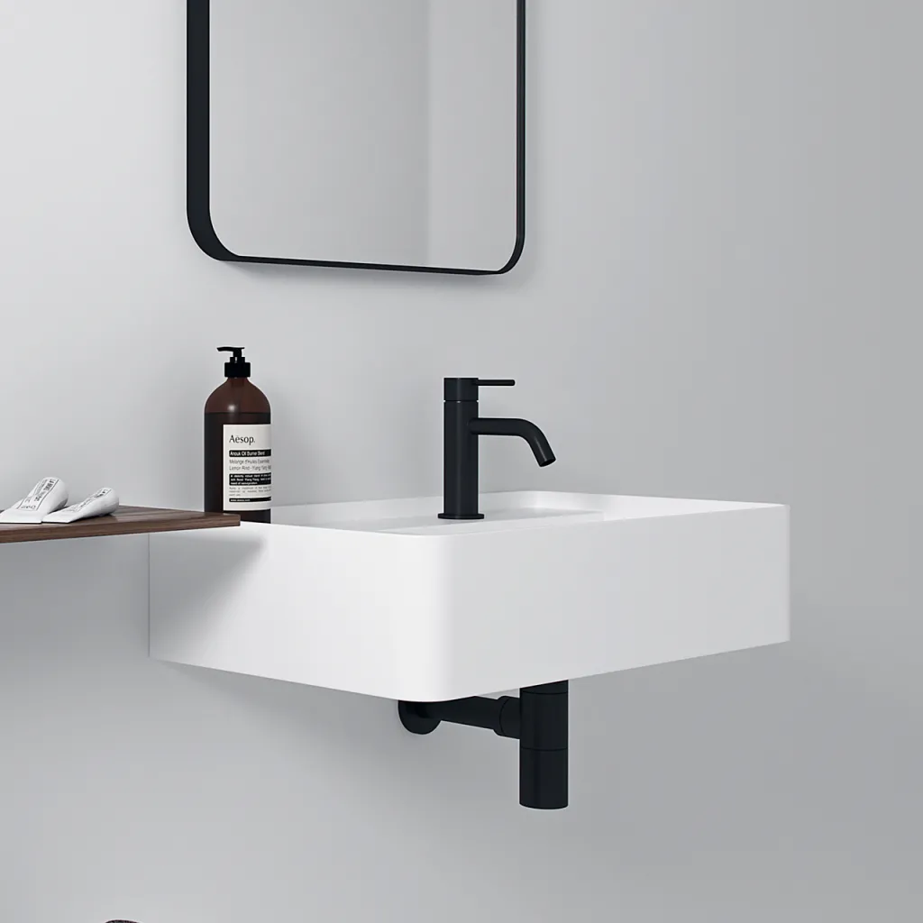 Coco 6R - Washbasin 60x35 cm, Matt White SolidTec®