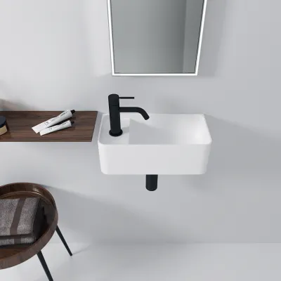 Coco 3R -  Washbasin 40x20 cm, Matt White SolidTec®