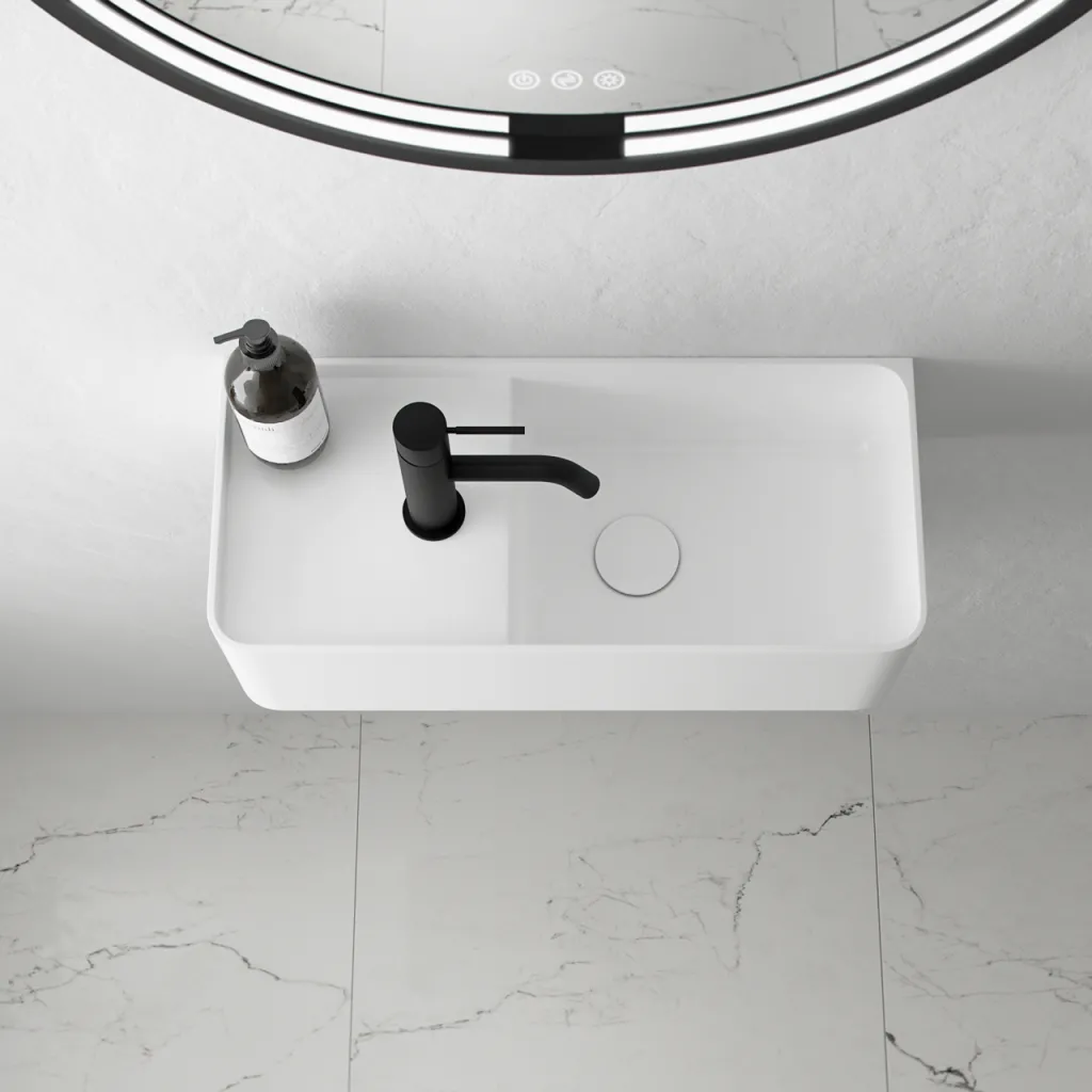 Coco 4R - Washbasin 50x22.5 cm, Matt White SolidTec®