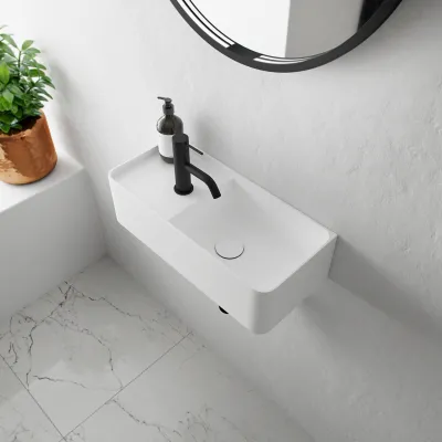 Coco 4R - Washbasin 50x22.5 cm, Matt White SolidTec®