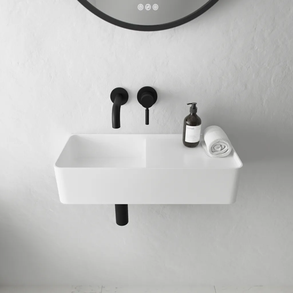 Coco 5L - Washbasin 60x25 cm, Matt White SolidTec®