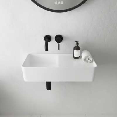Coco 5L - Washbasin 60x25 cm, Matt White SolidTec®