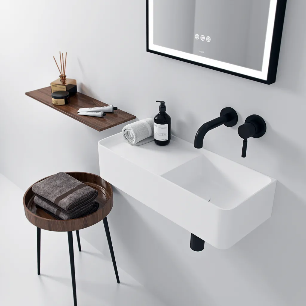 Coco 5R - Washbasin 60x25 cm, Matt White SolidTec®