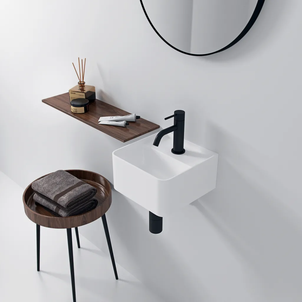 Coco 27 - Washbasin 27x27 cm, Matt White SolidTec®