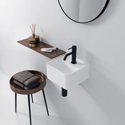 Coco 27 - Washbasin 27x27 cm, Matt White SolidTec®