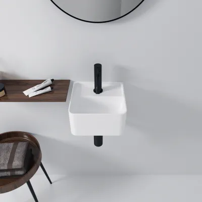 Coco 27 - Washbasin 27x27 cm, Matt White SolidTec®