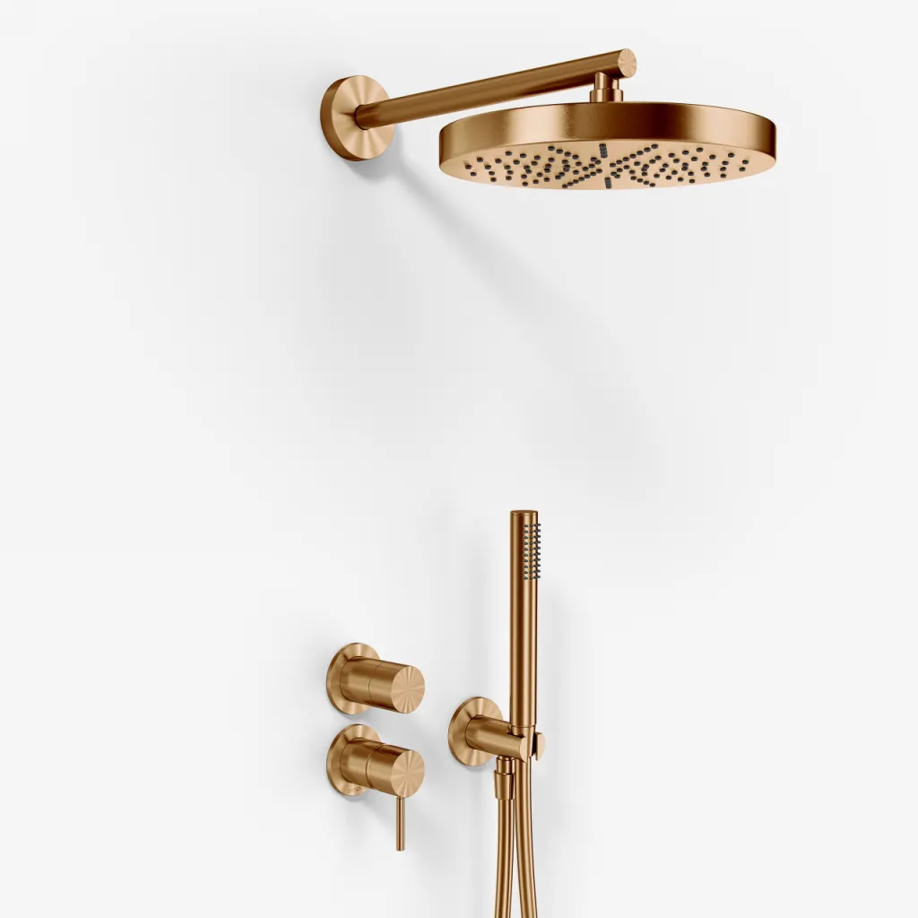 Semplice SBR901 S01 - Shower set Ø24 cm, Wall, PVD Brushed Copper