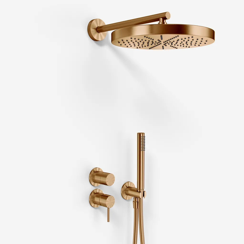 Semplice SBR901 S02 - Shower set Ø28 cm, Wall, PVD Brushed Copper