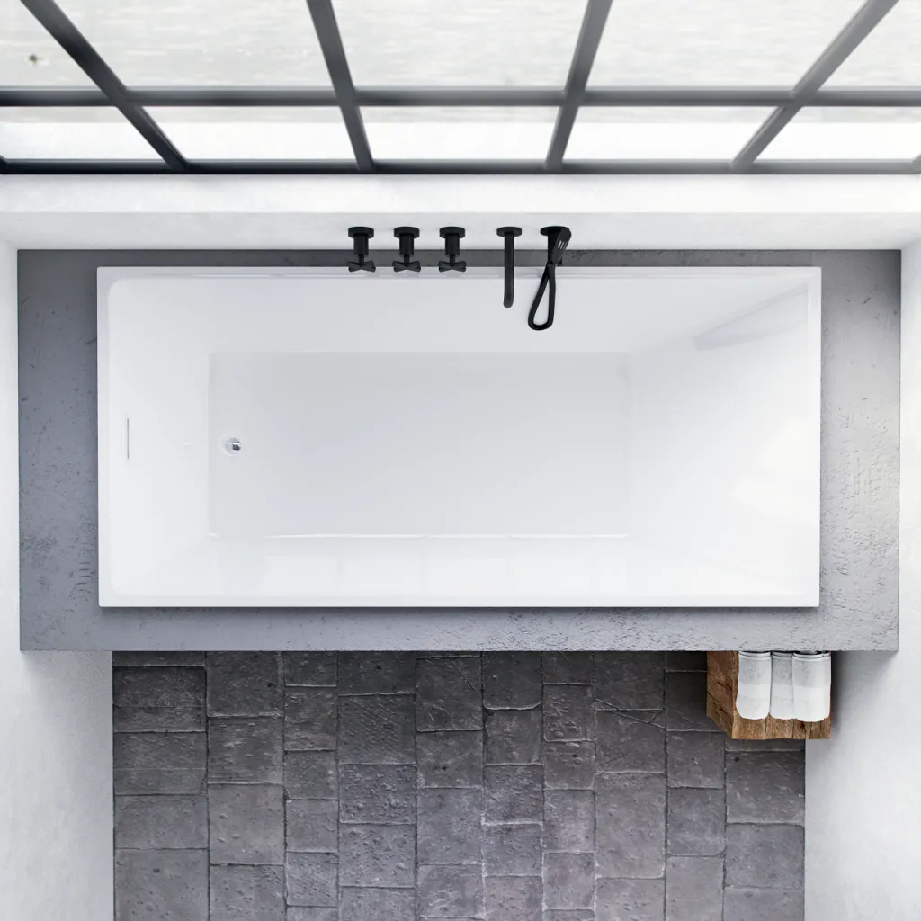 Pulcher Norma 1700 - Built-in bathtub 170x80 cm, Glossy White