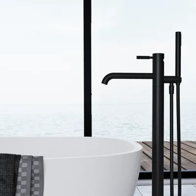 Semplice SQ2 - Freestanding bath mixer, Matte black