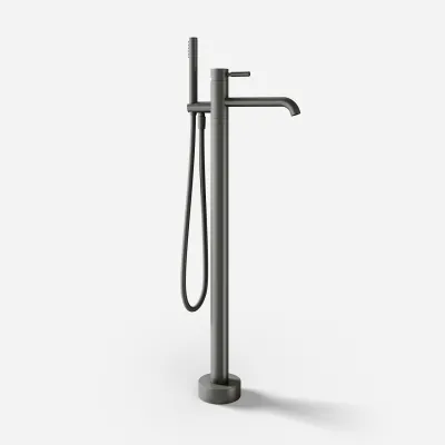 Semplice SQ2 - Freestanding bath mixer, PVD Matt Gun Metal