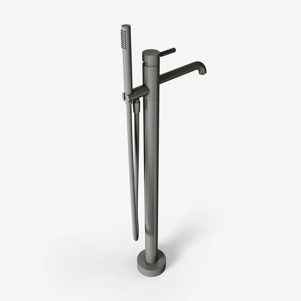 Semplice SQ2 - Freestanding bath mixer, PVD Matt Gun Metal