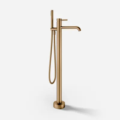 Semplice SQ2 - Freestanding bath mixer, PVD Brushed Copper