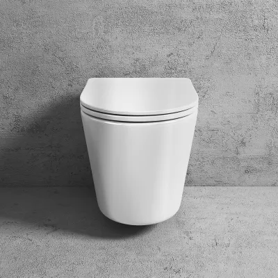 Stilo PS1-18 - Toilet 49 cm, White, Rimless + EasyClean Coat