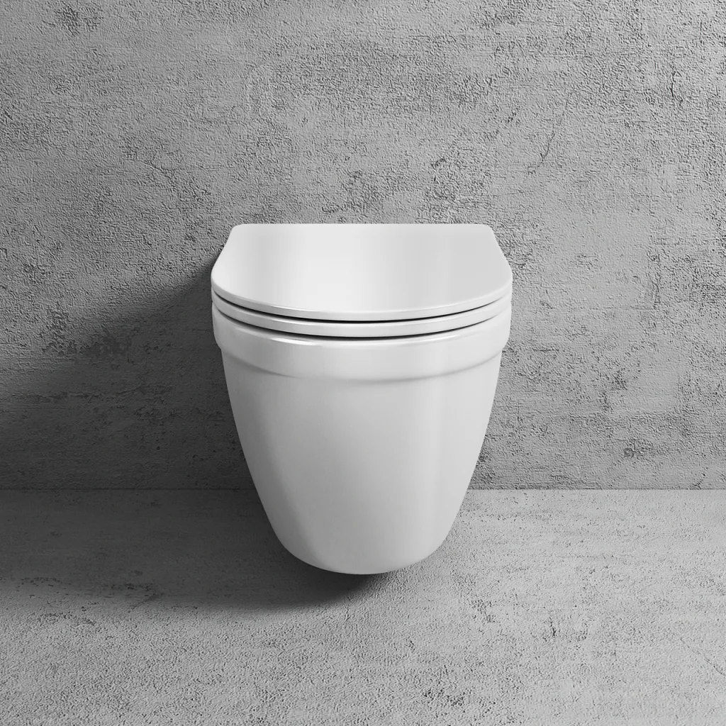Stool AS1-18 - Toilet 52 cm, incl. soft close seat, White, Rimless + EasyClean Coat