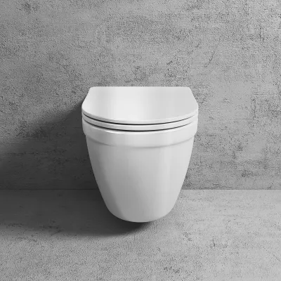 Stool AS1-18 - Toilet 52 cm, incl. soft close seat, White, Rimless + EasyClean Coat