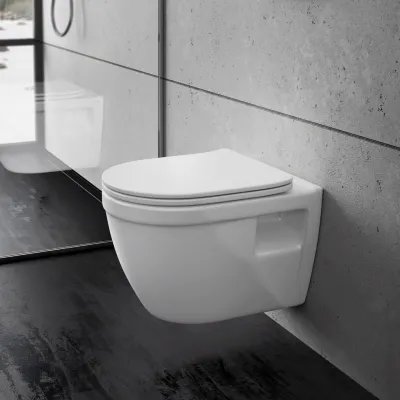 Stool AS1-18 - Toilet 52 cm, incl. soft close seat, White, Rimless + EasyClean Coat
