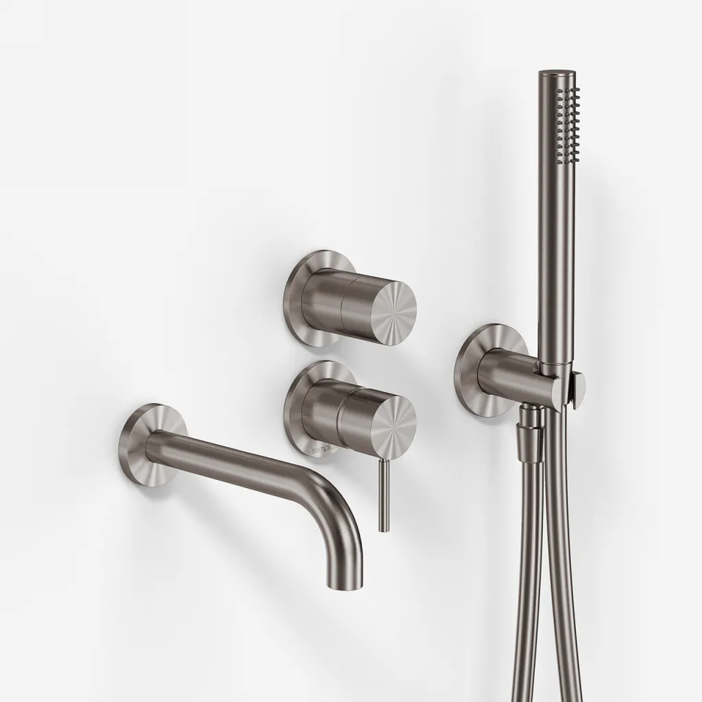 Semplice SBR901 S11 - Tub/shower armature, PVD Brushed Steel