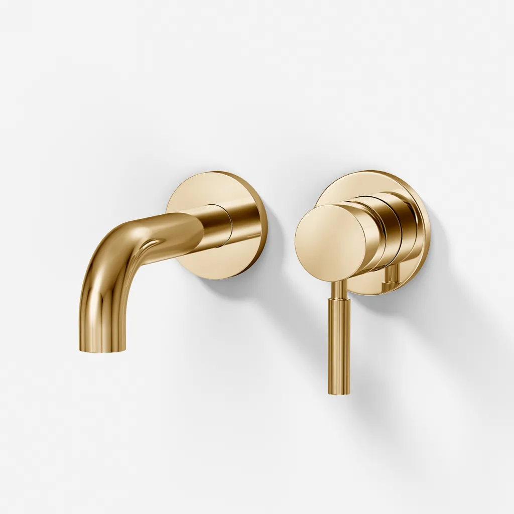 Semplice SHV102 S02 - Washbasin faucet 15 cm spout, Polished Brass Natural