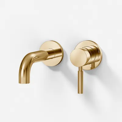 Semplice SHV102 S02 - Washbasin faucet 15 cm spout, Polished Brass Natural