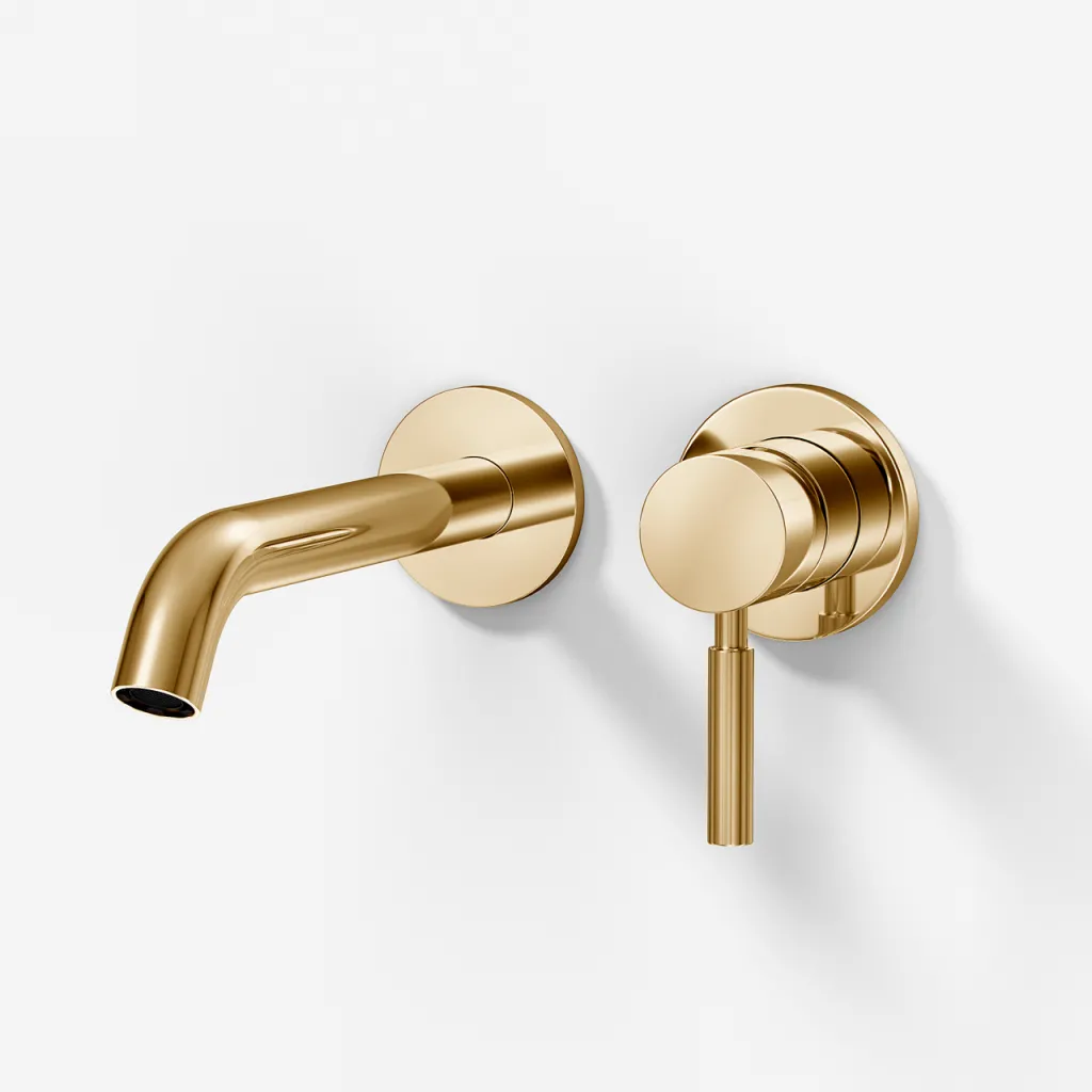 Semplice SHV102 S03 - Washbasin faucet, 20 cm spout, Polished Brass Natural