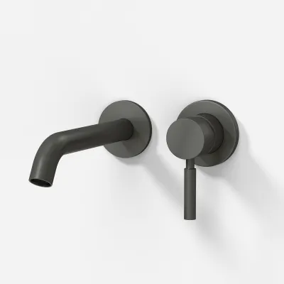 Semplice SHV102 S03 - Basin mixer, 20 cm spout, PVD Matt Gun Metal