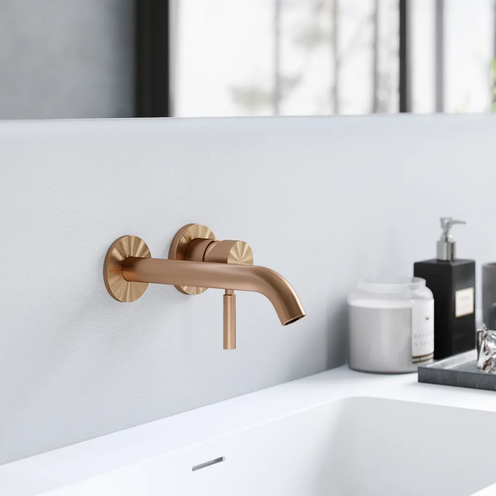 Semplice SHV102 S03 - Basin mixer, 20 cm spout, PVD Brushed Copper