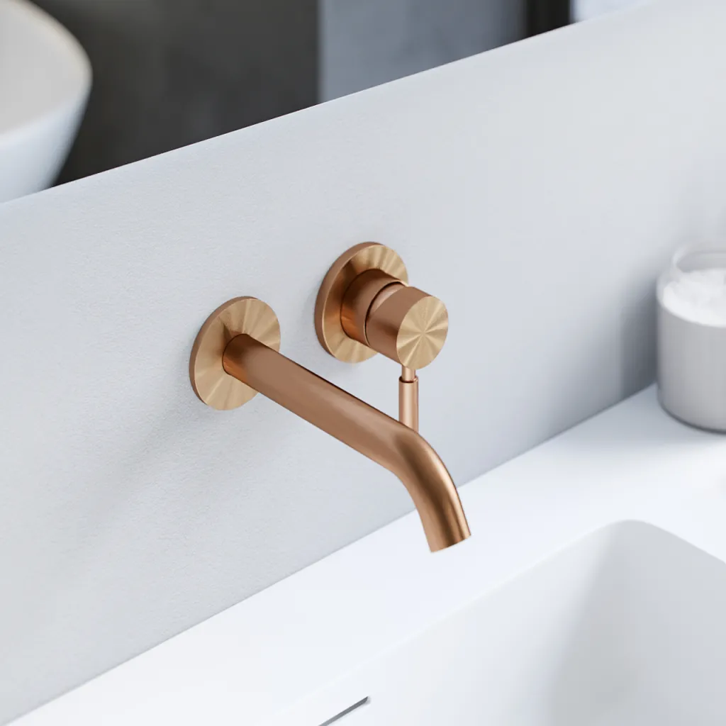 Semplice SHV102 S03 - Basin mixer, 20 cm spout, PVD Brushed Copper