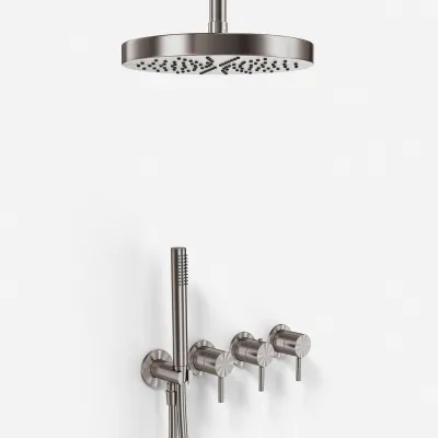 Semplice STB801 S03 - XL Rain DeLux Ø24 cm, SmartTerm, Ceiling, PVD Brushed Steel
