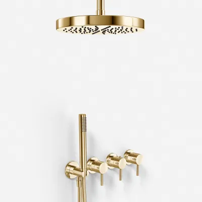 Semplice STB801 S03 - XL Rain DeLux Ø24 cm, SmartTerm, Ceiling, Polished Brass Natural