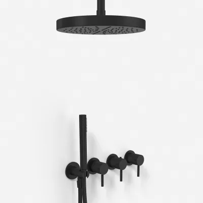 Semplice STB801 S03 - XL Rain DeLux Ø24 cm, SmartTerm, Ceiling, Matte Black