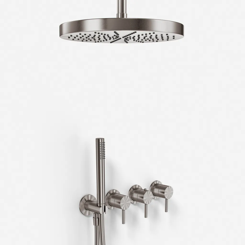 Semplice STB801 S04 - XXL Rain DeLux Ø28 cm, SmartTerm, Ceiling, PVD Brushed Steel