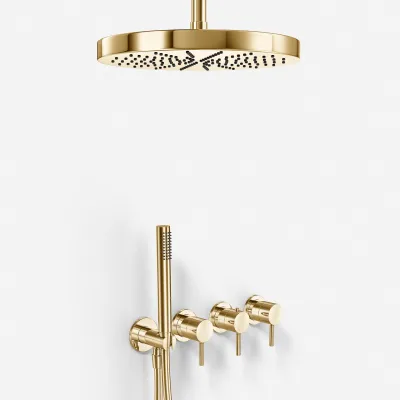 Semplice STB801 S04 - XXL Rain DeLux Ø28 cm, SmartTerm, Ceiling, Polished Brass Natural